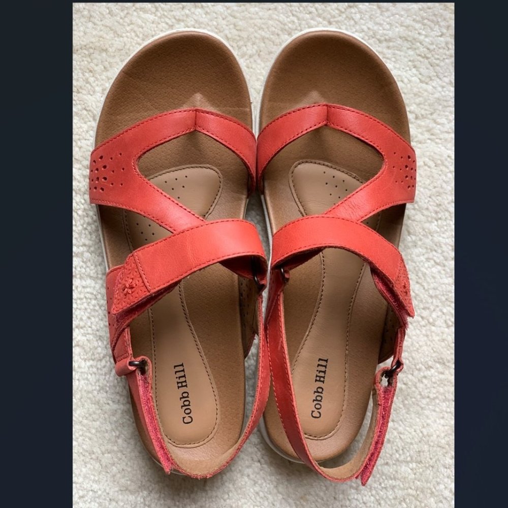New Cobb Hill Rubey Thong Sling Sandal Red Rouge Size US 9/EUR 40